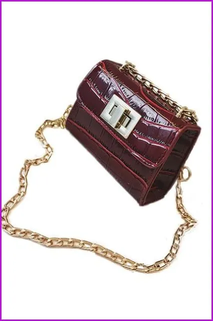 Kids PU Leather Chain Cross Body Messenger Bags