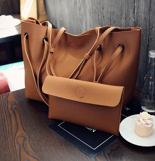 Large Tote Bag PU Leather Casual Hand Bag
