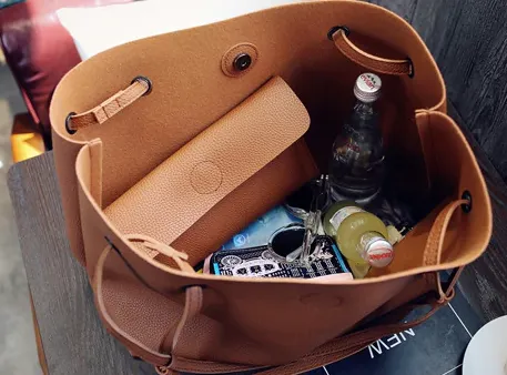 Large Tote Bag PU Leather Casual Hand Bag
