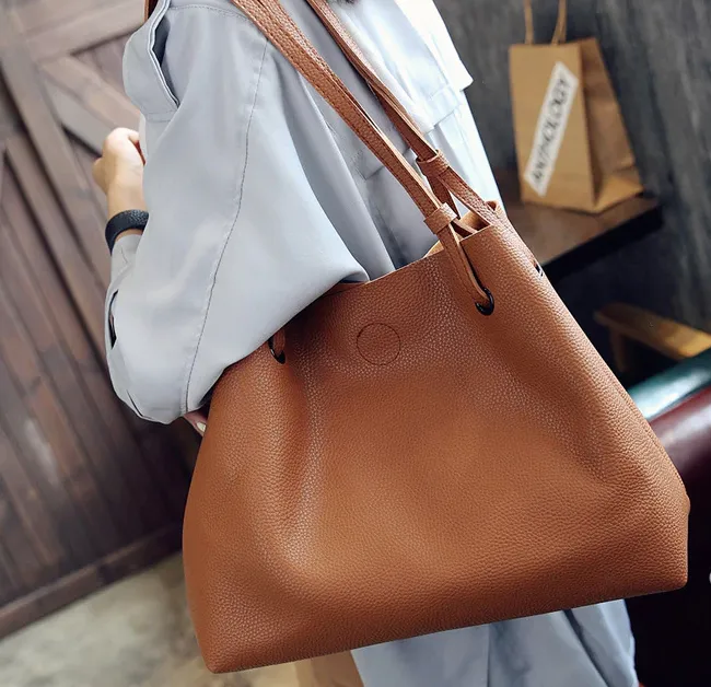 Large Tote Bag PU Leather Casual Hand Bag