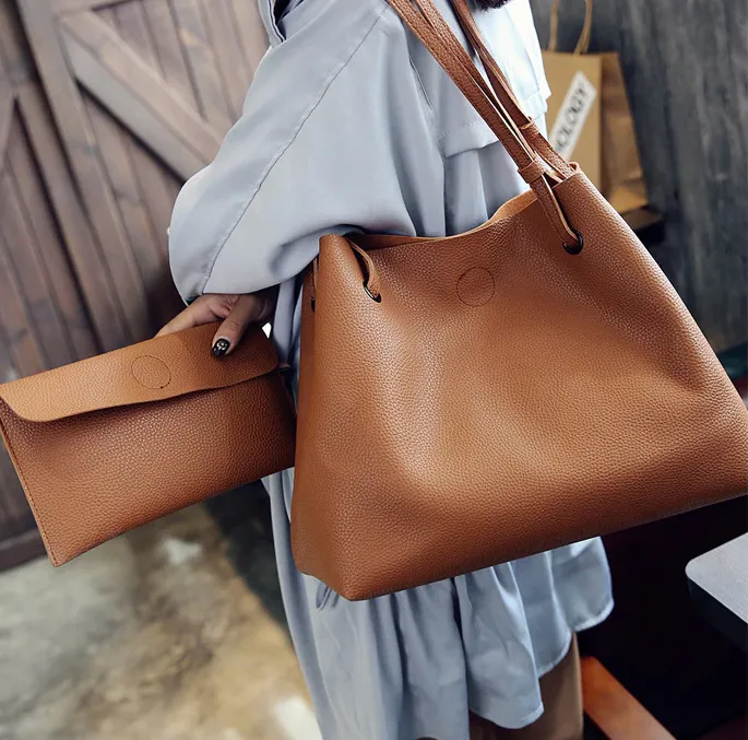 Large Tote Bag PU Leather Casual Hand Bag