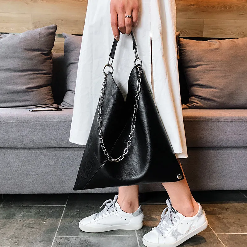 Leather Chain Tote Bag