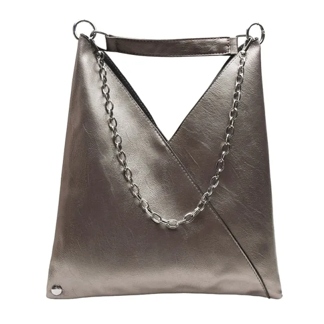 Leather Chain Tote Bag