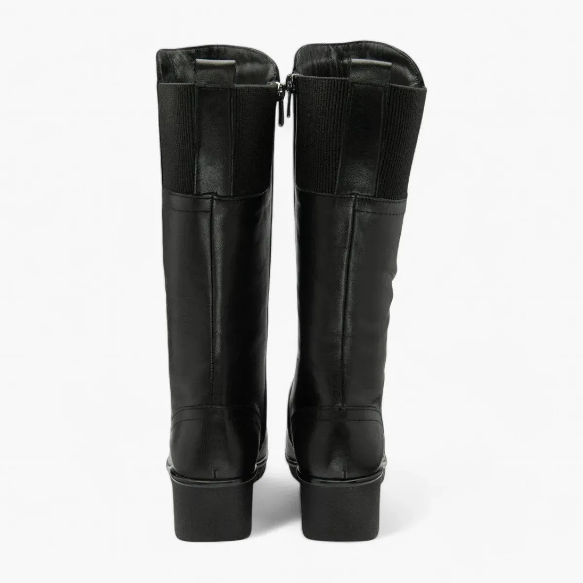 Lotus Fitzgerald Black Leather Mid-Calf Boots for Women