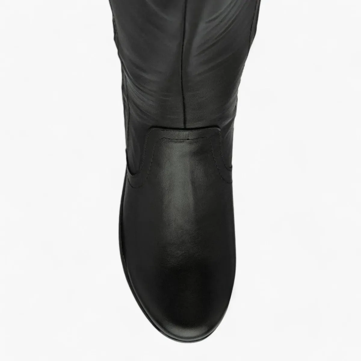 Lotus Fitzgerald Black Leather Mid-Calf Boots for Women