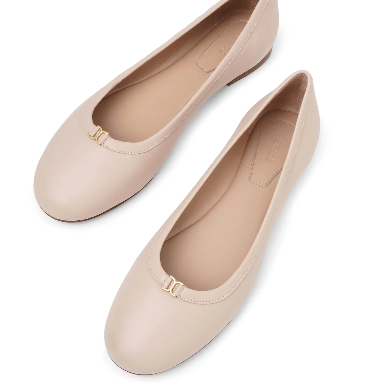 Marcie beige leather ballerinas