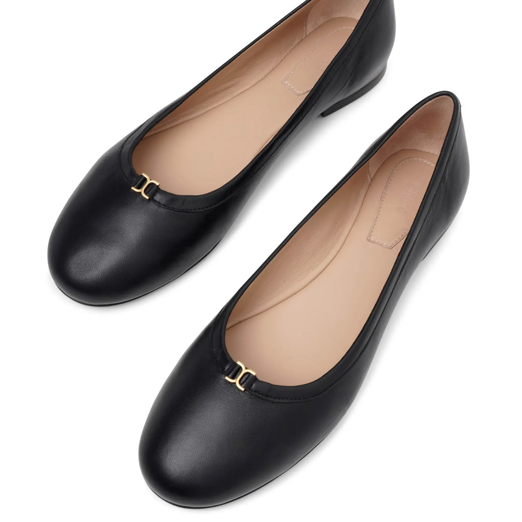 Marcie black leather ballerinas