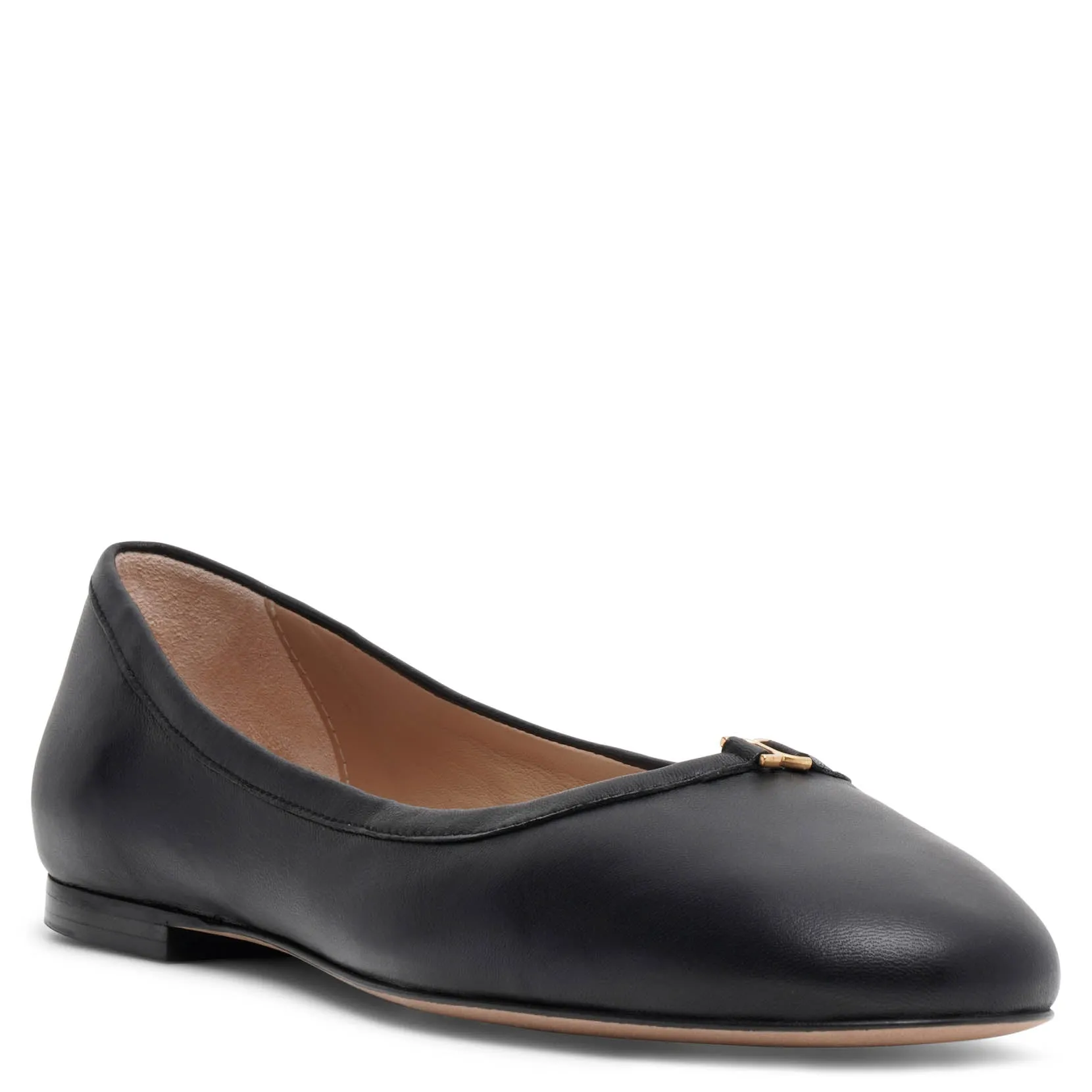Marcie black leather ballerinas