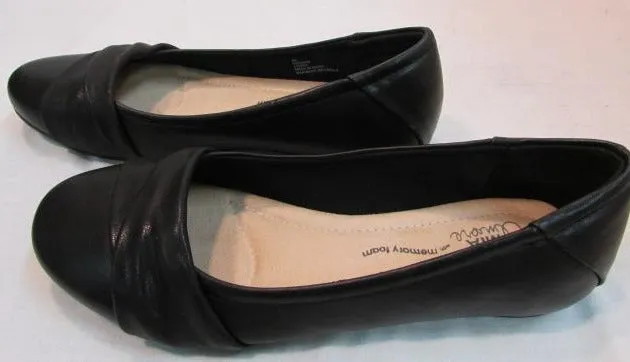 Mia Amore "Corra" Black Crossover Strap Slip-On Flats