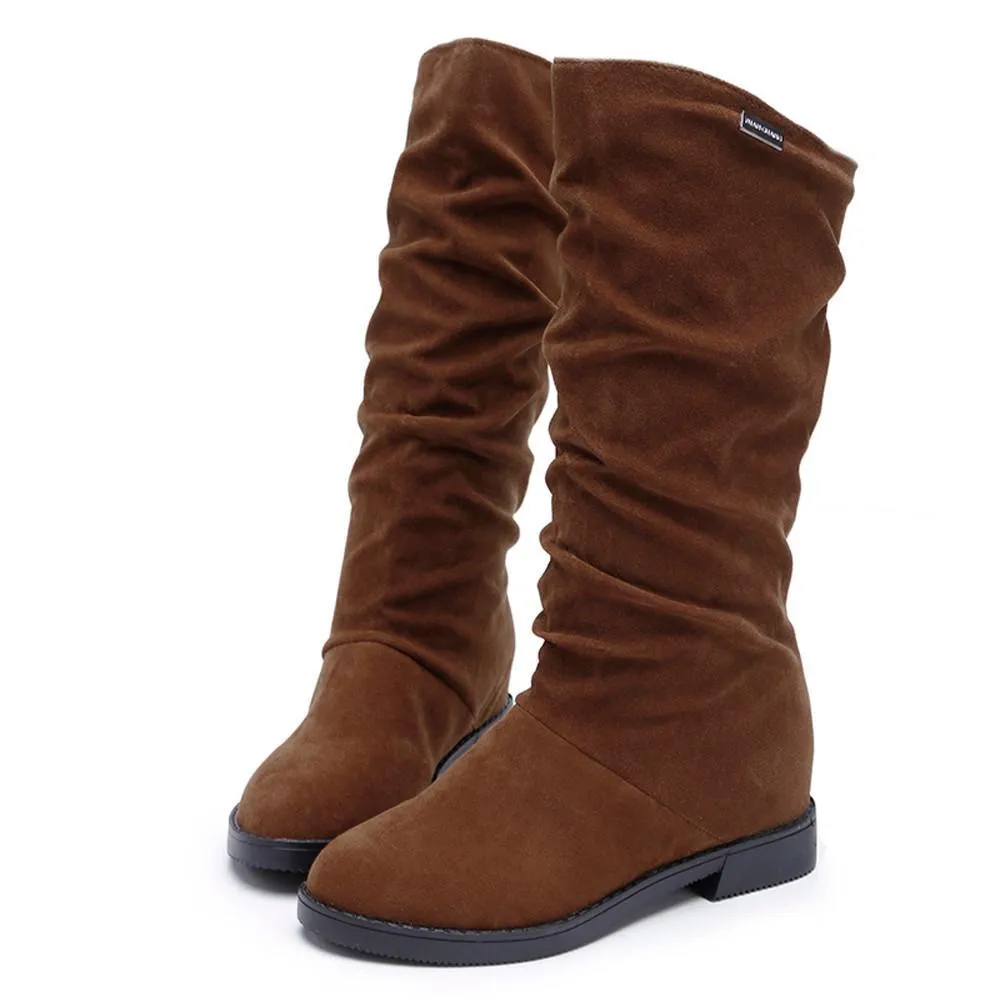 Mid calf slouch boots fashion women's snow boots fall/winter mid calf boots