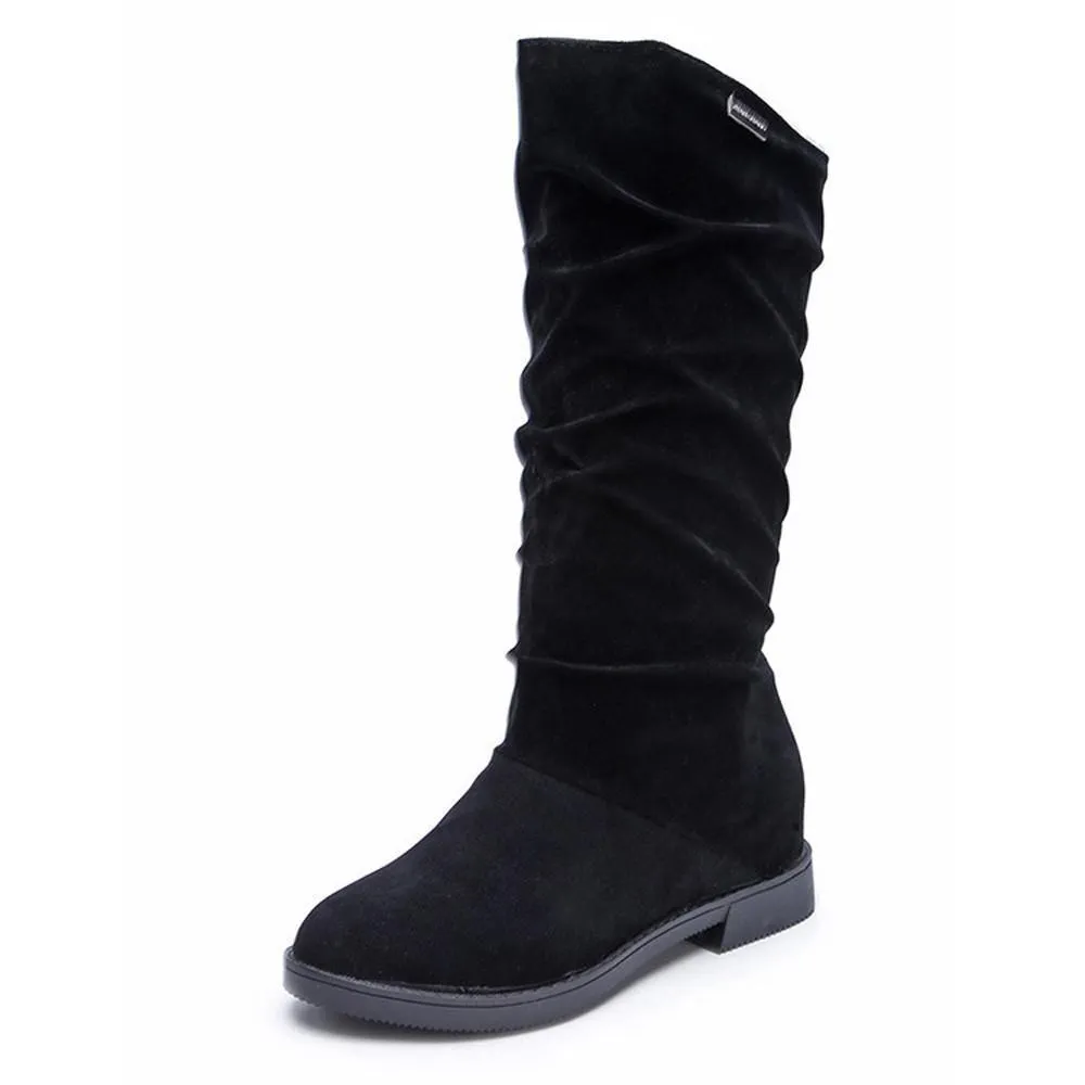 Mid calf slouch boots fashion women's snow boots fall/winter mid calf boots
