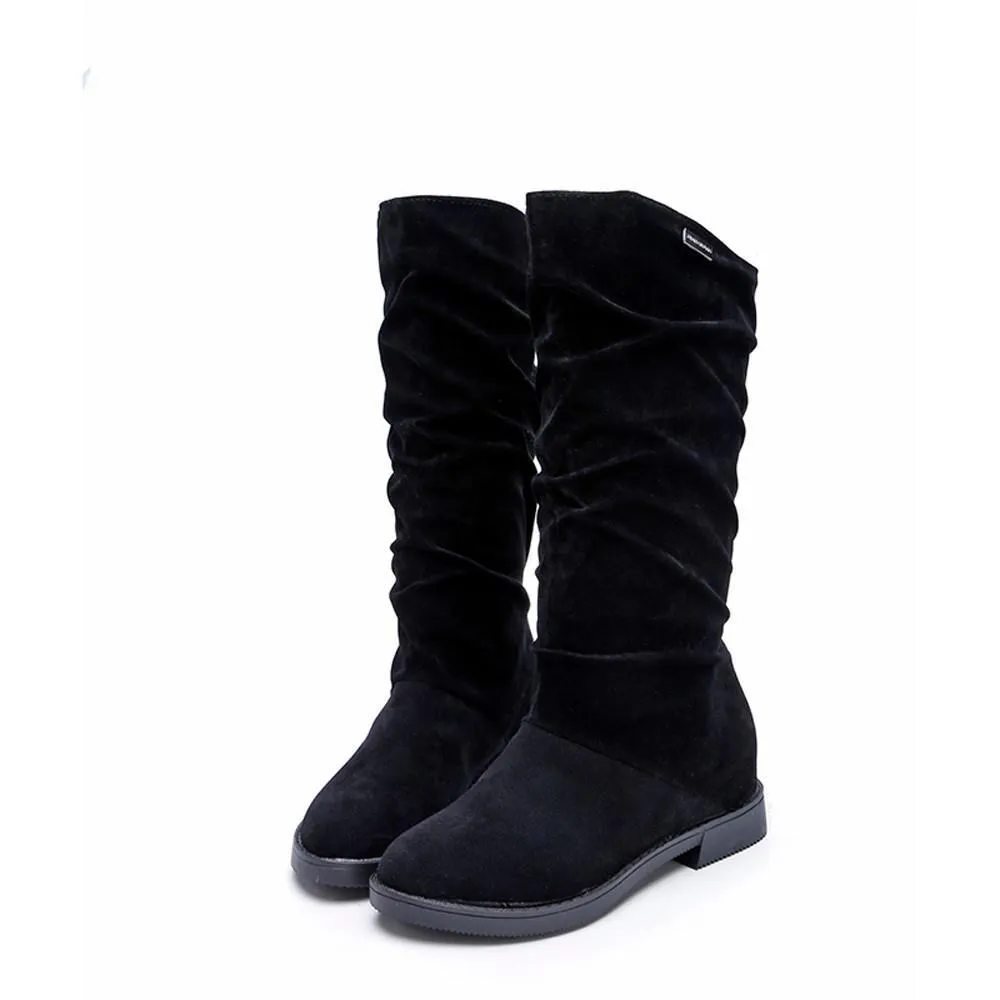 Mid calf slouch boots fashion women's snow boots fall/winter mid calf boots