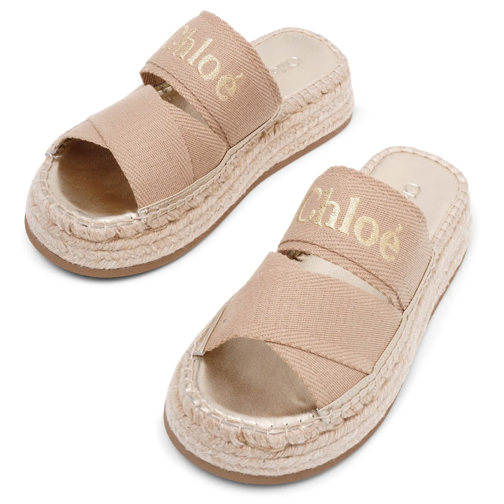Mila beige linen flats