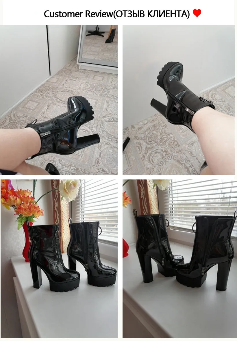Patent Leather Ankle Boots