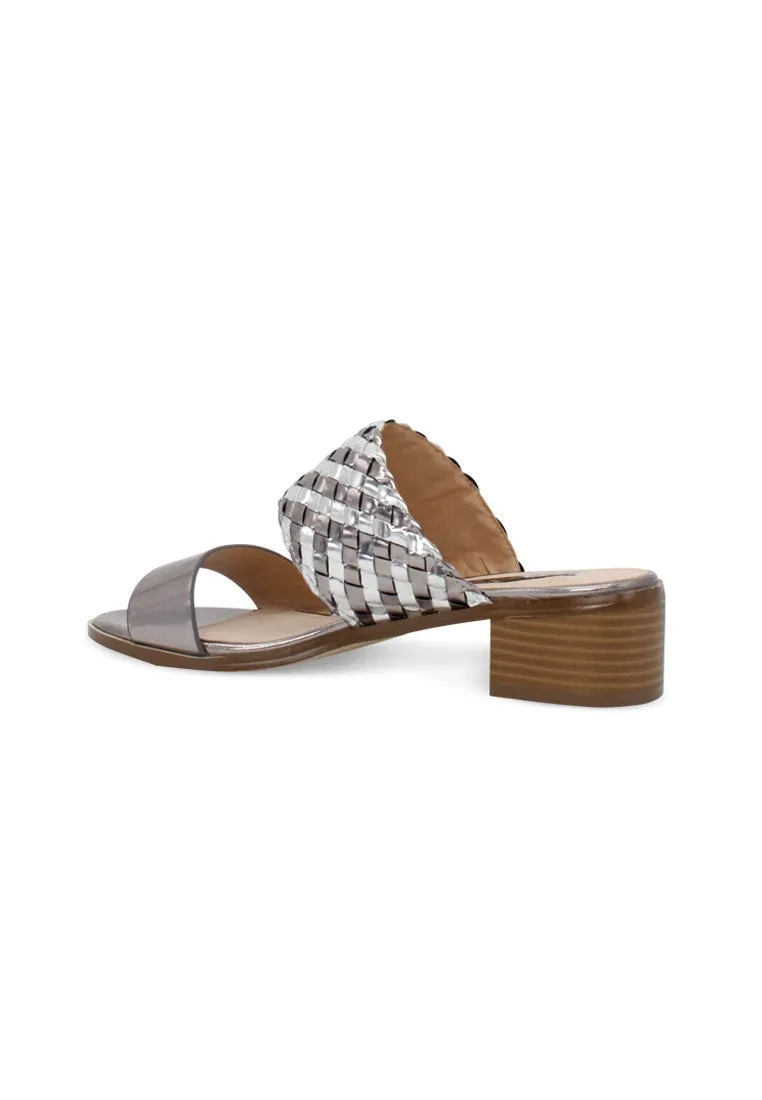 Pweter Mid Heel Sandals