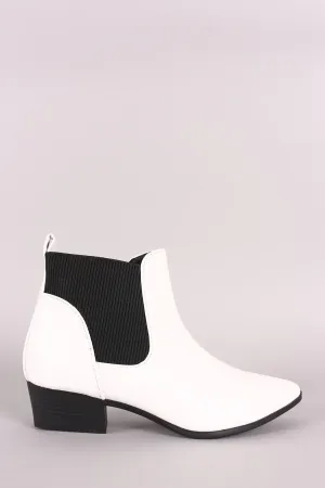 Qupid Pointy Toe Chelsea Ankle Boots