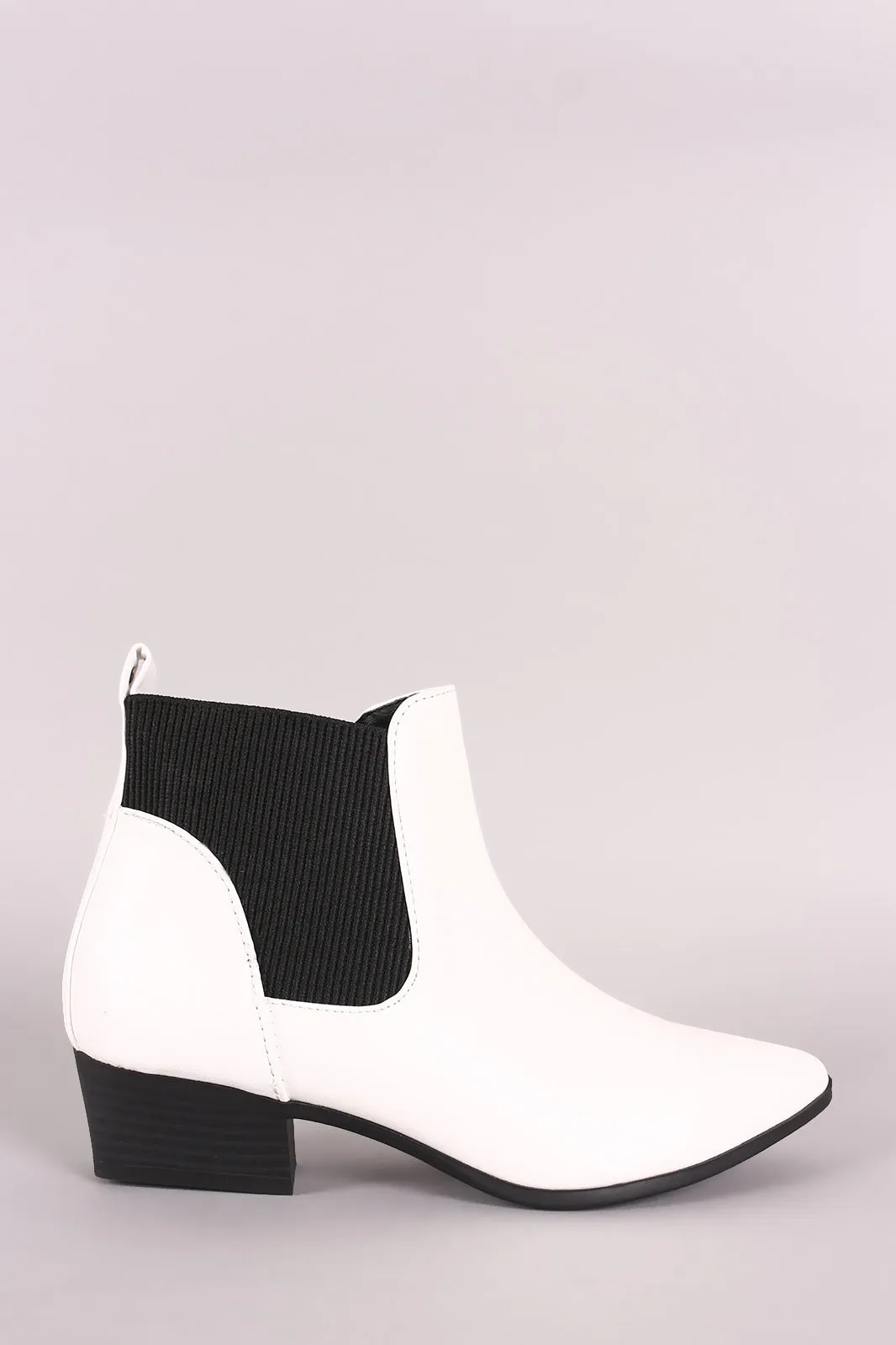 Qupid Pointy Toe Chelsea Ankle Boots