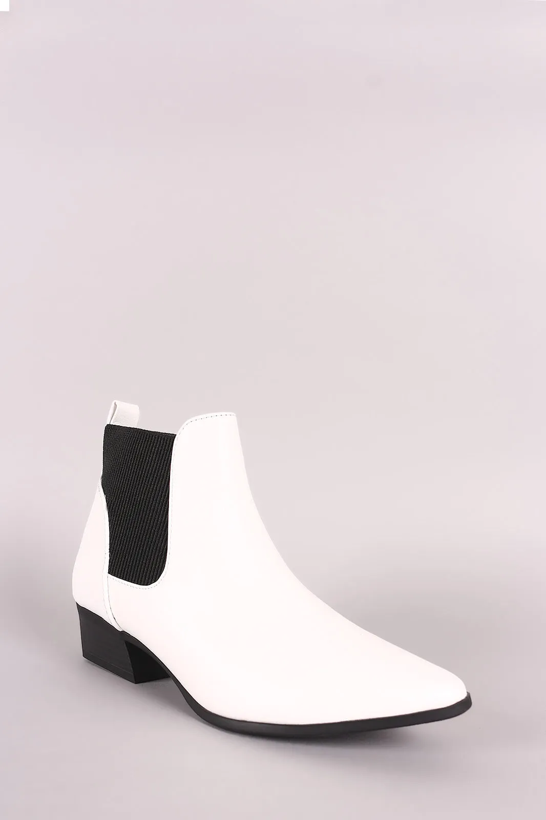 Qupid Pointy Toe Chelsea Ankle Boots