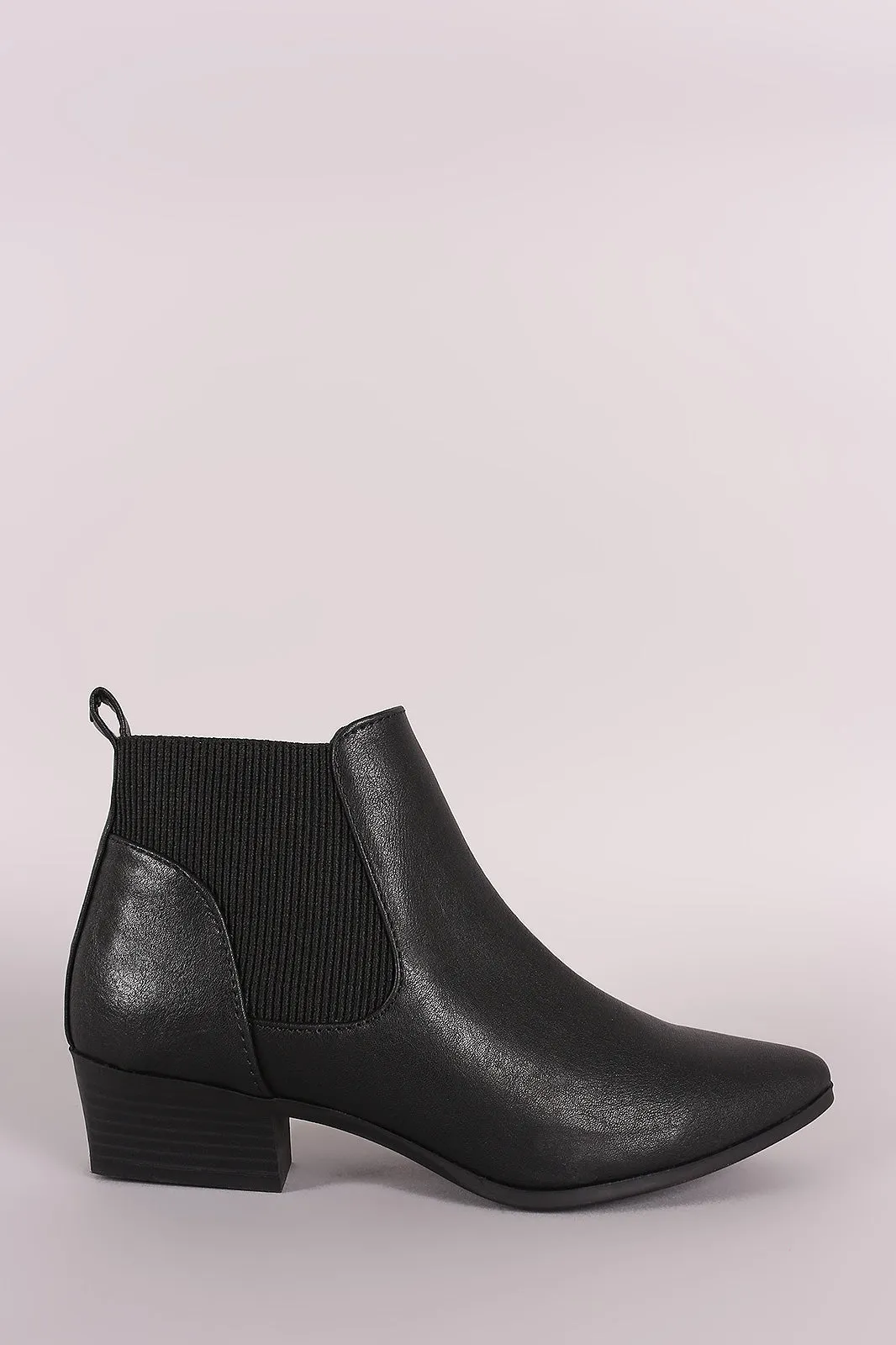 Qupid Pointy Toe Chelsea Ankle Boots