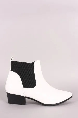 Qupid Pointy Toe Chelsea Ankle Boots