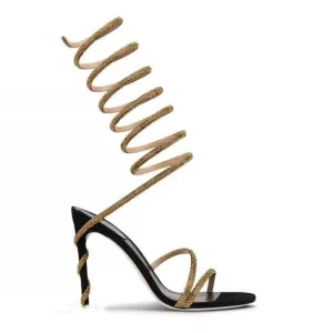 RAFEI Diamante Wrap High Heel Sandals