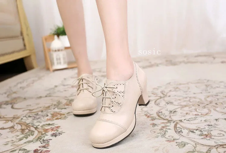Retro Lace-Up Heels