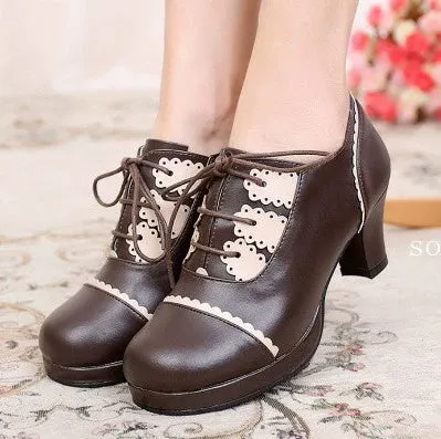 Retro Lace-Up Heels