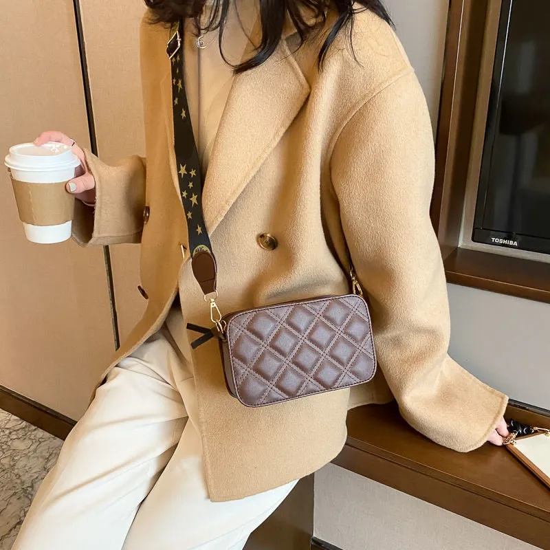 Shoulder Bag Crossbody Bags for Women Handbag Women Bag Purse Retro Fashion 2021 New Trend PU Leather All-match Diamond Lattice