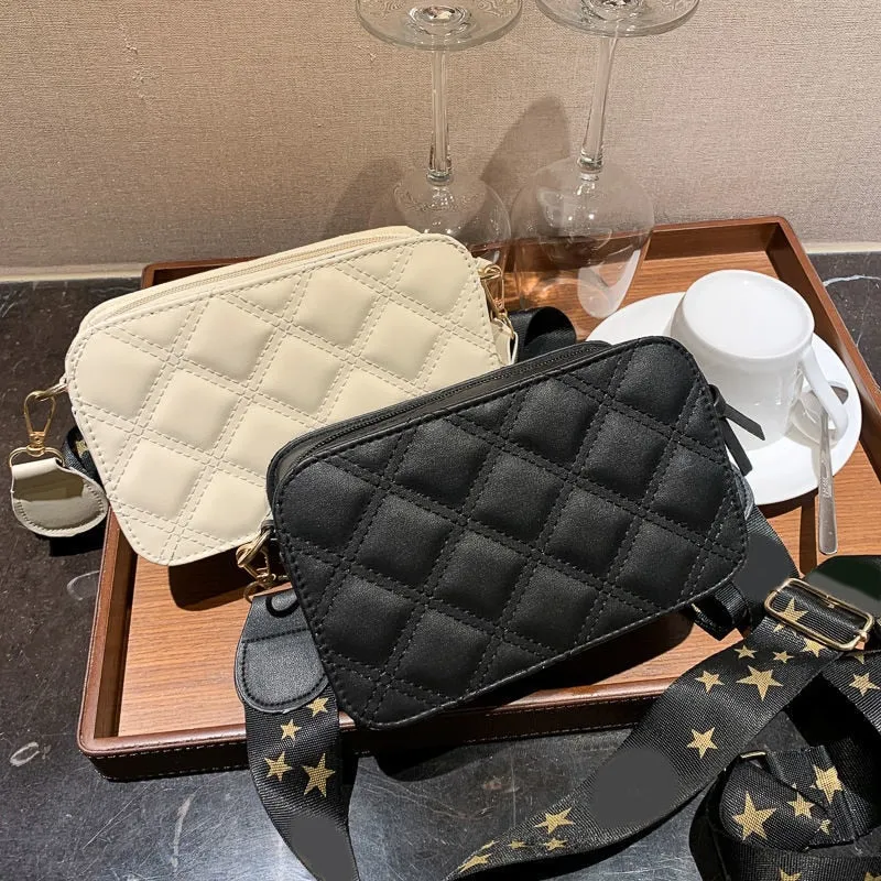 Shoulder Bag Crossbody Bags for Women Handbag Women Bag Purse Retro Fashion 2021 New Trend PU Leather All-match Diamond Lattice