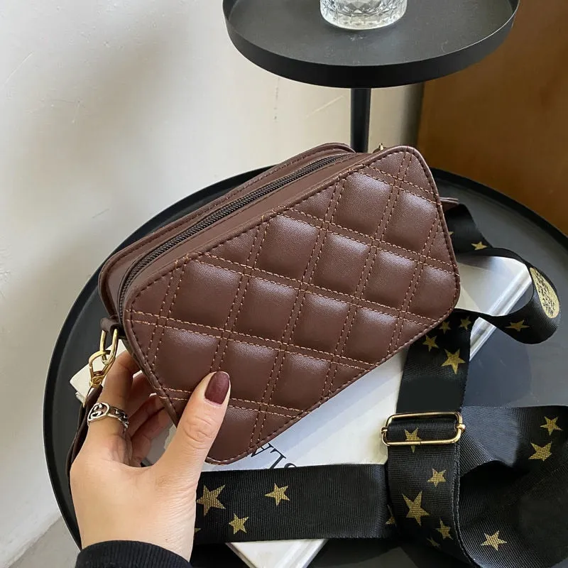 Shoulder Bag Crossbody Bags for Women Handbag Women Bag Purse Retro Fashion 2021 New Trend PU Leather All-match Diamond Lattice