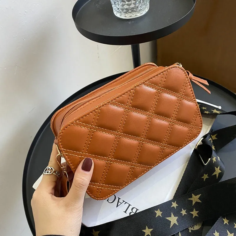 Shoulder Bag Crossbody Bags for Women Handbag Women Bag Purse Retro Fashion 2021 New Trend PU Leather All-match Diamond Lattice