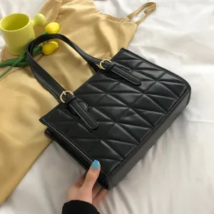 Small PU Leather Totes for Women 2021 Winter Brand Designer Trends Shoulder Handbags and Purses Female Luxury Black