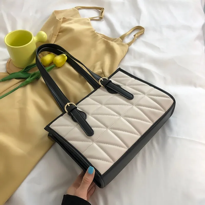 Small PU Leather Totes for Women 2021 Winter Brand Designer Trends Shoulder Handbags and Purses Female Luxury Black