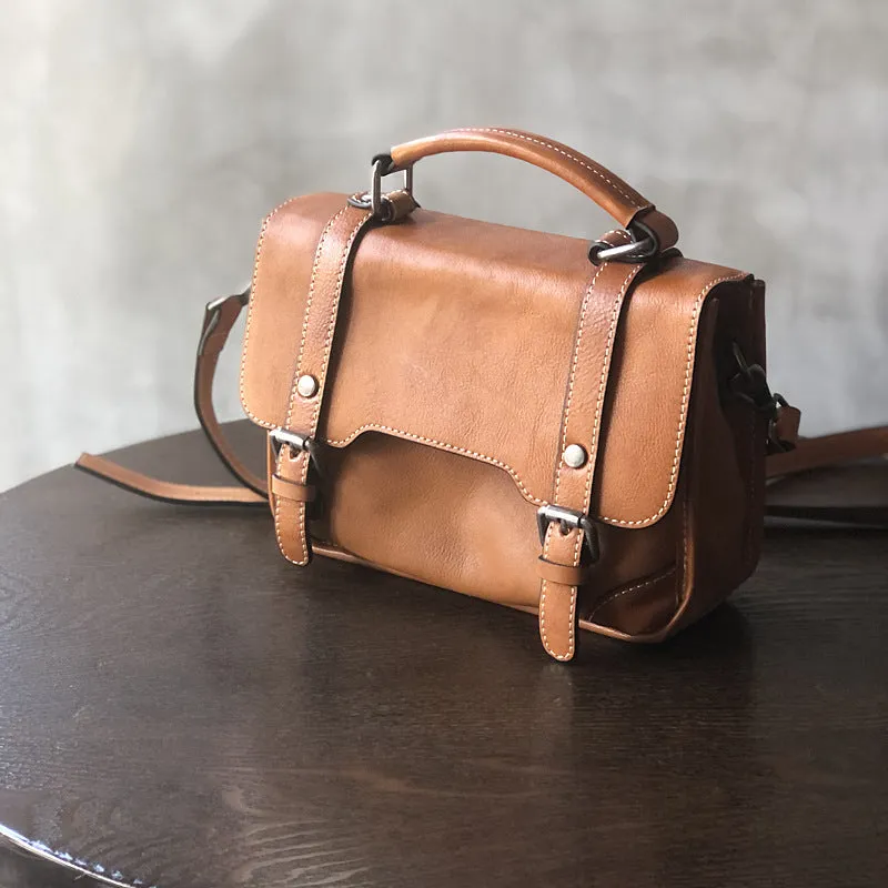 Small Women Black Leather Satchel Bags Shoulder Handbags