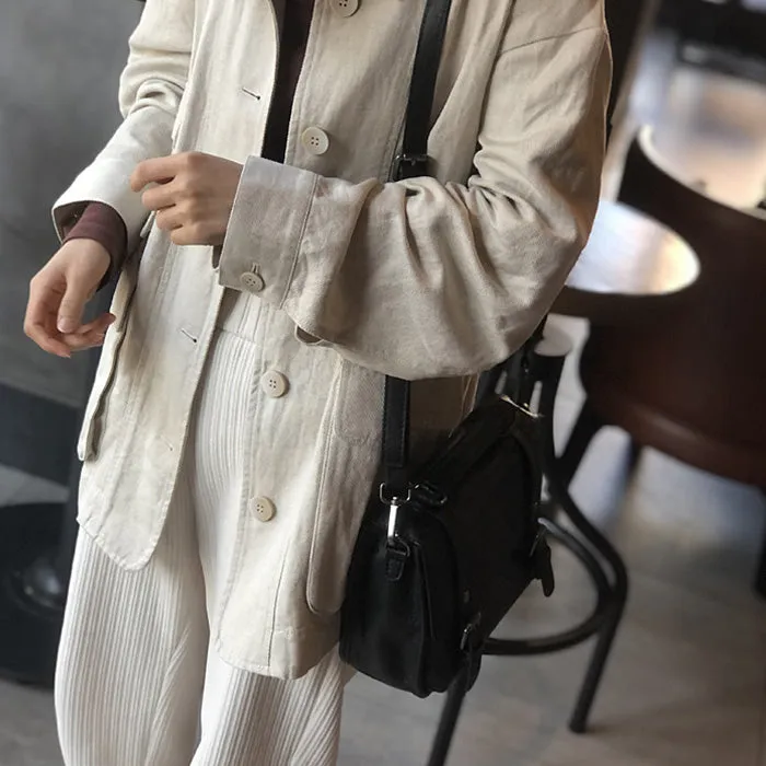 Small Women Black Leather Satchel Bags Shoulder Handbags