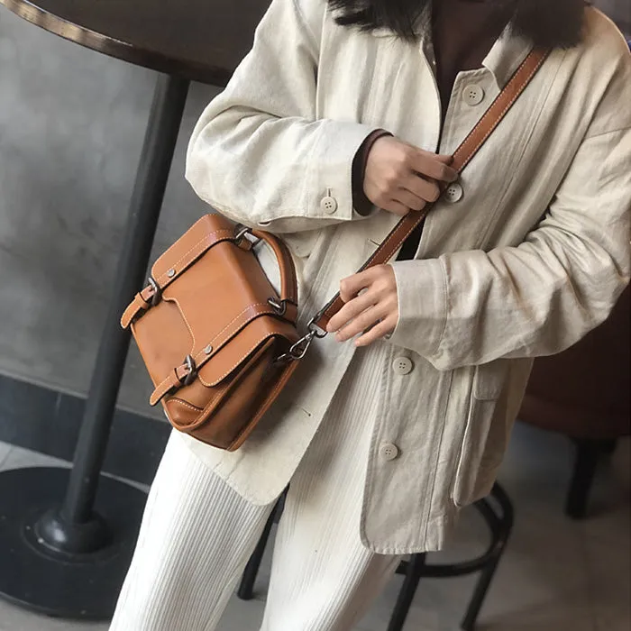 Small Women Black Leather Satchel Bags Shoulder Handbags