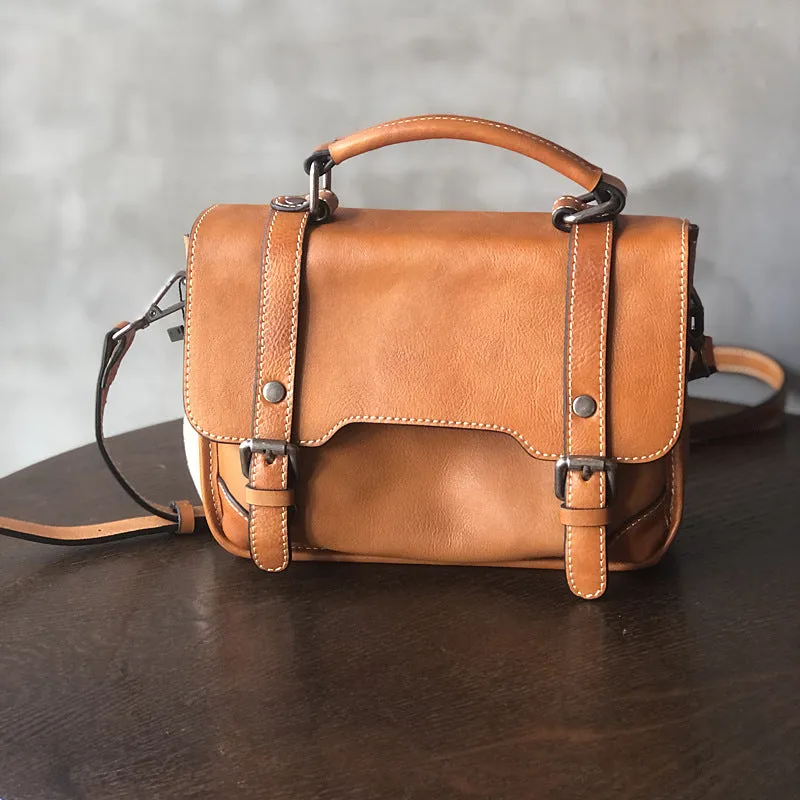 Small Women Black Leather Satchel Bags Shoulder Handbags