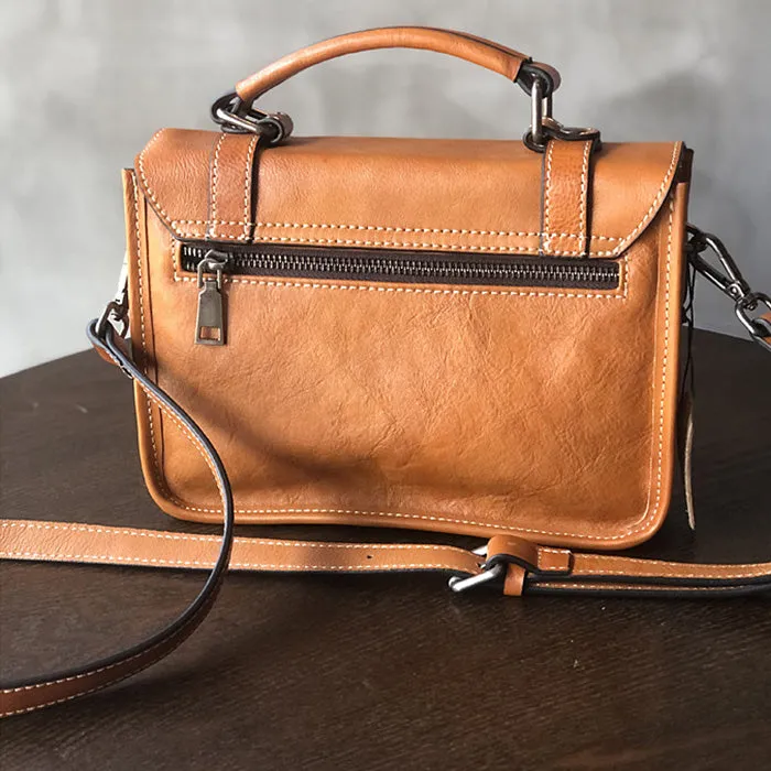 Small Women Black Leather Satchel Bags Shoulder Handbags
