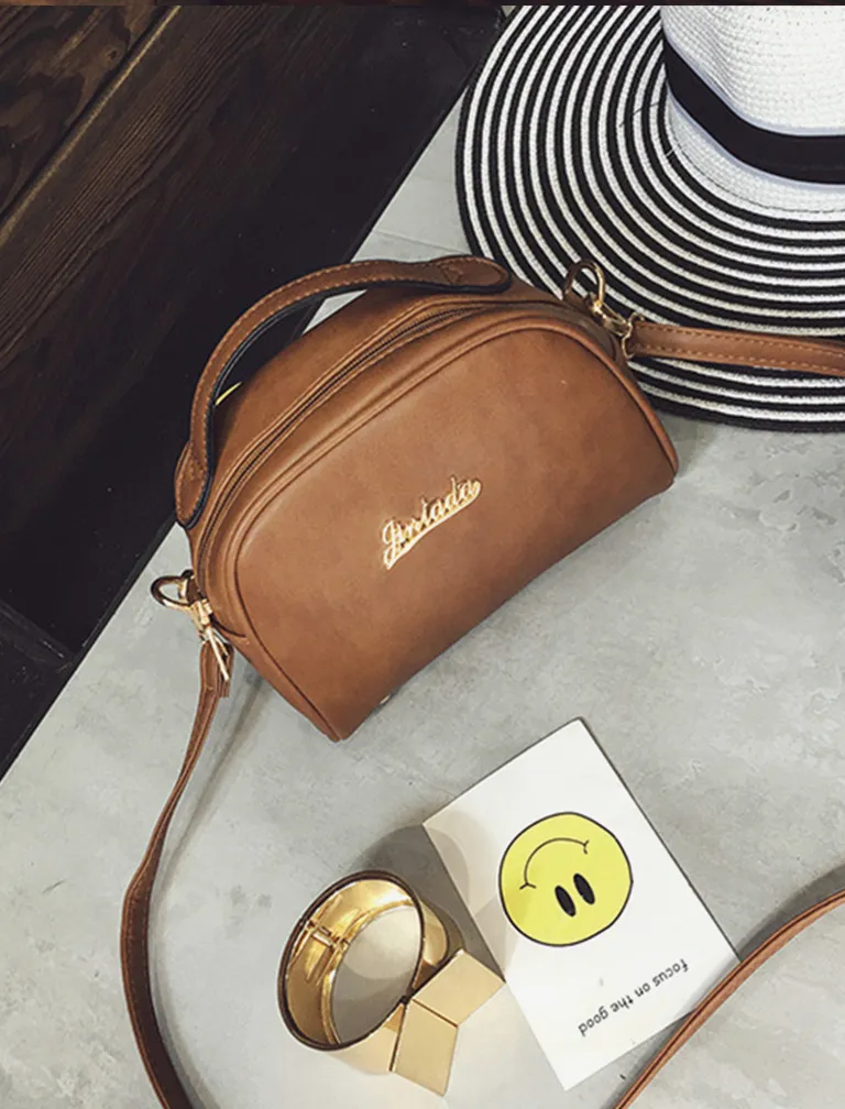 Solid Color Zipper Small Flap Bag