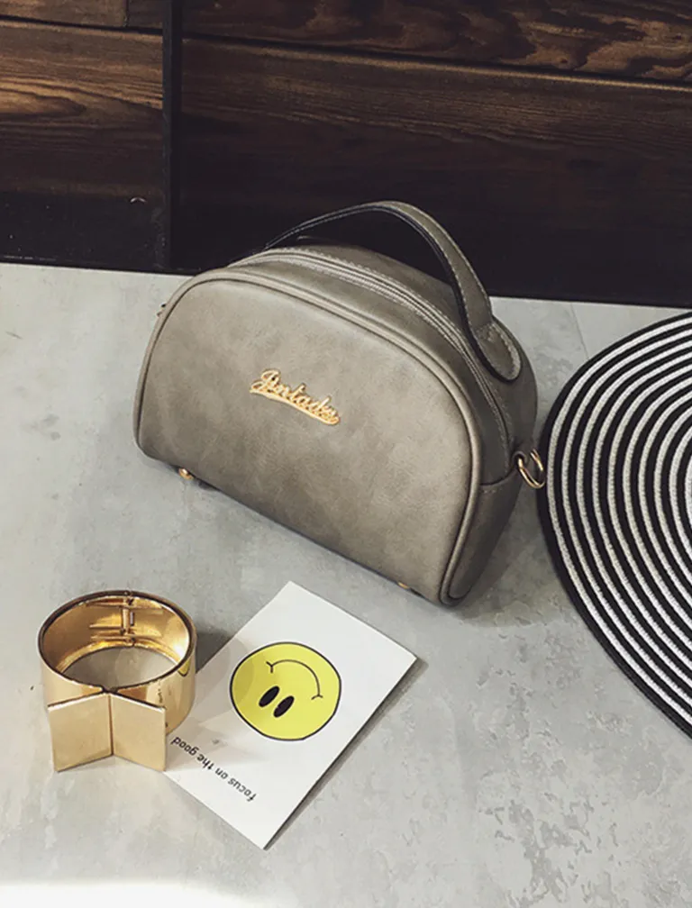 Solid Color Zipper Small Flap Bag