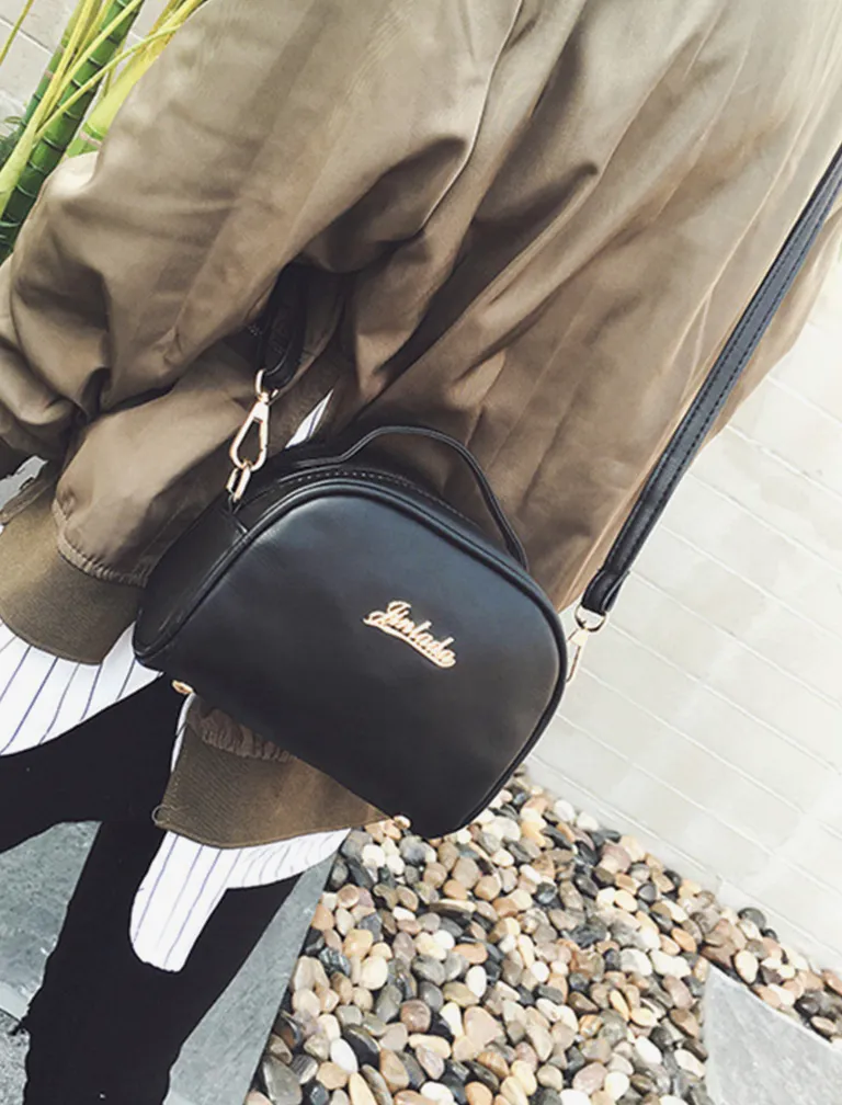 Solid Color Zipper Small Flap Bag