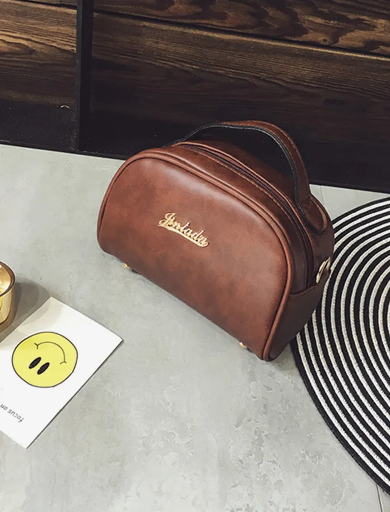 Solid Color Zipper Small Flap Bag