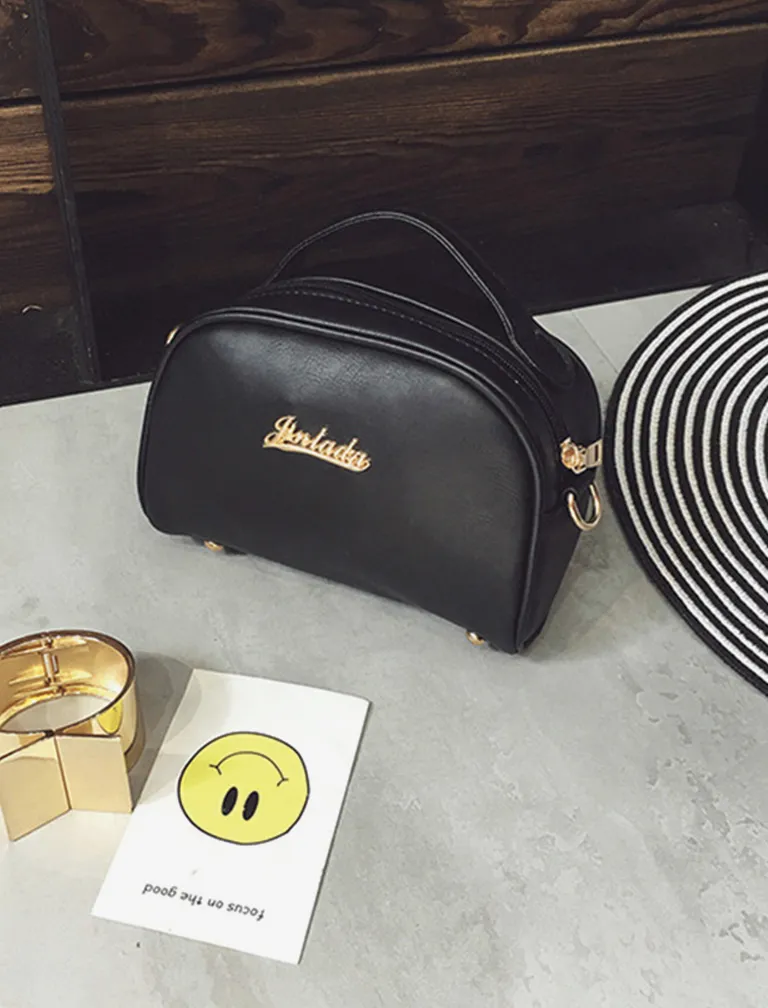 Solid Color Zipper Small Flap Bag