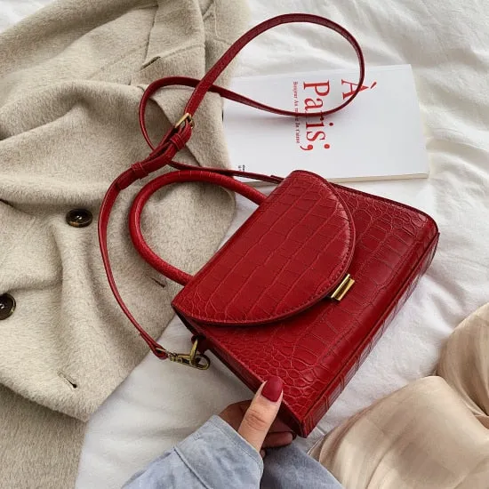 Stone Pattern PU Leather Crossbody Bags For Women 2021 Luxury Quality Shoulder Simple Bag Lady Designer Handbags Totes