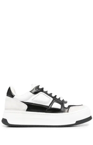 Two-tone leather sneakers