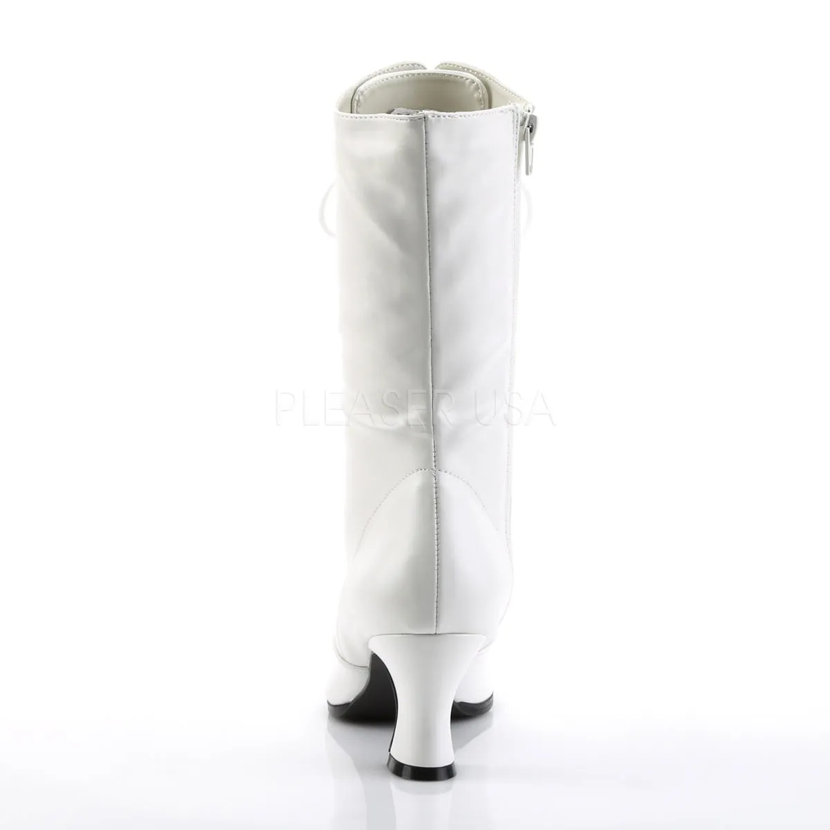 Victorian Mid Calf White Boots