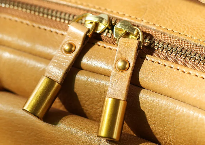 Vintage Ladies Leather Messenger Bag Small Brown Genuine Leather Crossbody Bag