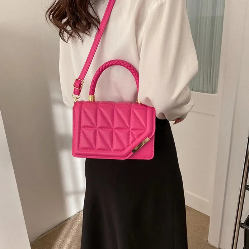 Vvsha Christmas Gift 2024 New Fashion Shoulder Bag Plaid PU Leather Ladies Handbags Designer Crossbody Bags For Women