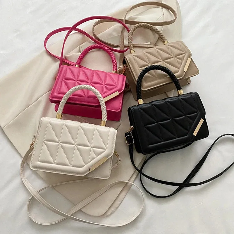 Vvsha Christmas Gift 2024 New Fashion Shoulder Bag Plaid PU Leather Ladies Handbags Designer Crossbody Bags For Women
