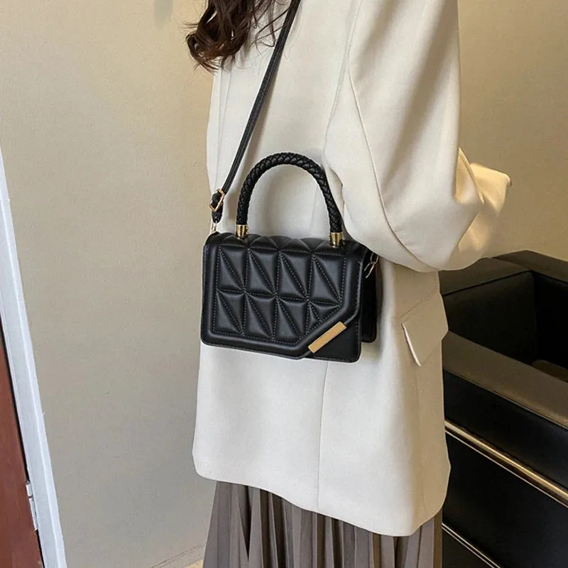 Vvsha Christmas Gift 2024 New Fashion Shoulder Bag Plaid PU Leather Ladies Handbags Designer Crossbody Bags For Women